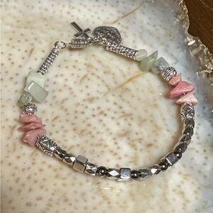 Prehnite & Rhodochrosite Bracelet